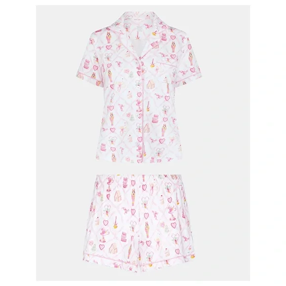 Roller Rabbit X LoveShackFancy Limited Edition Sugarplum Pink Polo Pajamas NWT - Picture 4 of 4